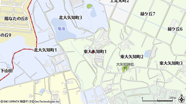 〒475-0003 愛知県半田市東大矢知町の地図