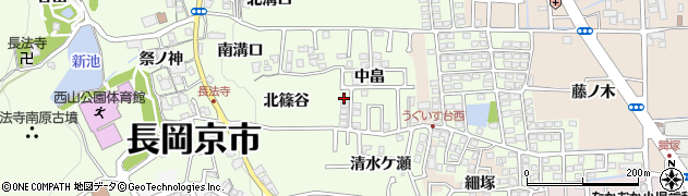 京都府長岡京市長法寺（北篠谷）周辺の地図