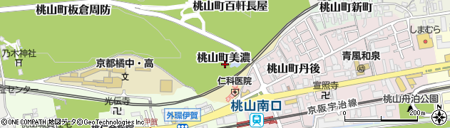 京都府京都市伏見区桃山町美濃周辺の地図