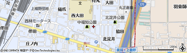 京都府向日市上植野町中福知周辺の地図
