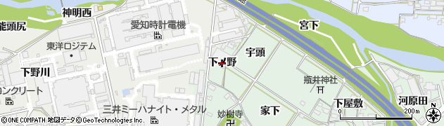 愛知県岡崎市保母町（下ノ野）周辺の地図