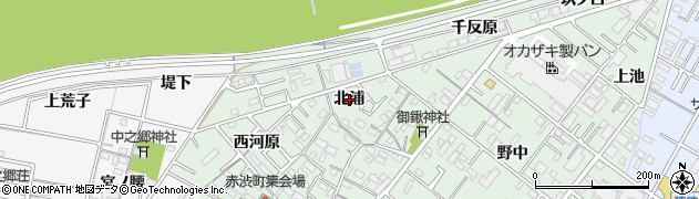 愛知県岡崎市赤渋町（北浦）周辺の地図