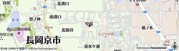 京都府長岡京市長法寺中畠周辺の地図