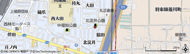 北淀井公園周辺の地図