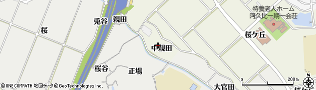 愛知県阿久比町（知多郡）卯坂（中親田）周辺の地図