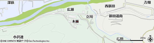 愛知県岡崎市保母町（木崩）周辺の地図