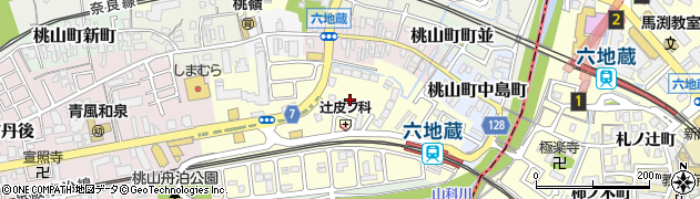 京都市　京阪六地蔵駅自転車駐車場周辺の地図
