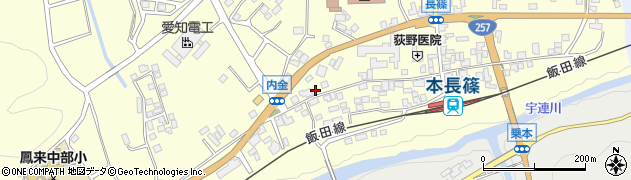 愛知県新城市長篠内金周辺の地図