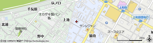 愛知県岡崎市法性寺町（池田）周辺の地図