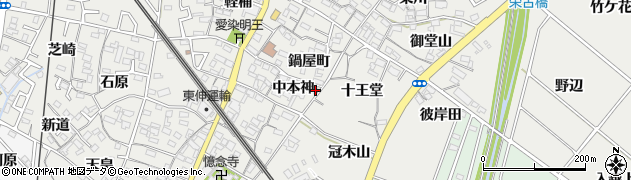 愛知県安城市古井町中本神13周辺の地図