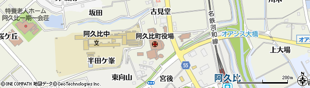 愛知県阿久比町（知多郡）周辺の地図