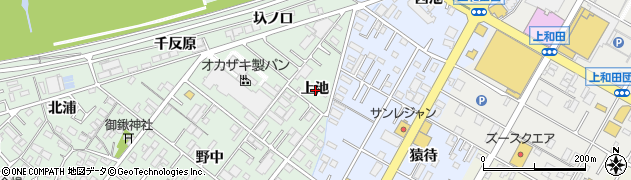 愛知県岡崎市赤渋町上池周辺の地図