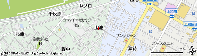 愛知県岡崎市赤渋町（上池）周辺の地図