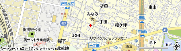 愛知県岡崎市戸崎町一丁田周辺の地図