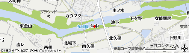 愛知県岡崎市岡町（沖中）周辺の地図