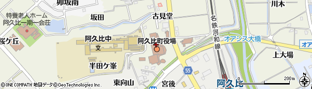 愛知県阿久比町（知多郡）卯坂（殿越）周辺の地図
