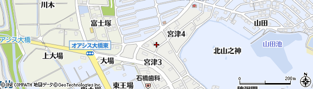 愛知県阿久比町（知多郡）宮津（下小廻間）周辺の地図