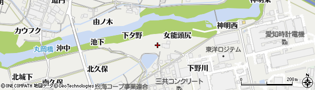 愛知県岡崎市岡町（下タ野）周辺の地図