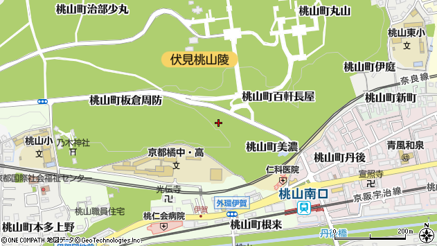 〒612-8022 京都府京都市伏見区桃山町駿河の地図