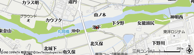 愛知県岡崎市岡町（池下）周辺の地図