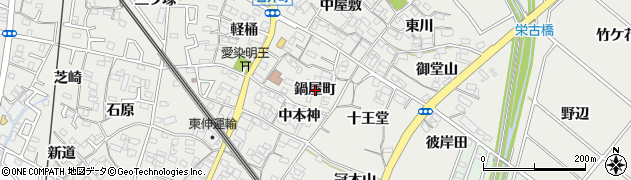 愛知県安城市古井町（鍋屋町）周辺の地図