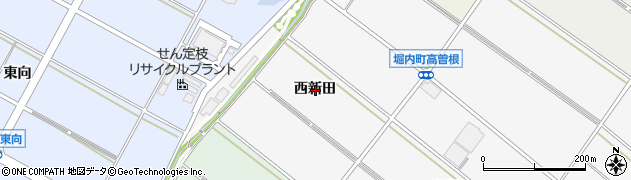 愛知県安城市堀内町西新田周辺の地図