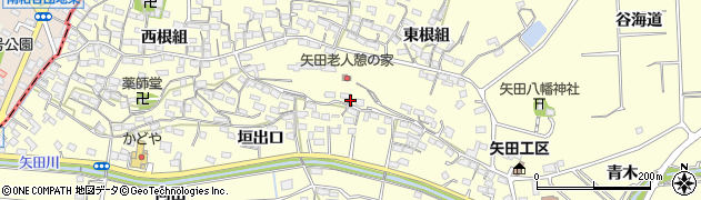 愛知県常滑市矢田東根組204周辺の地図