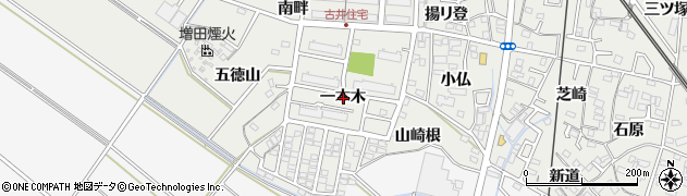 愛知県安城市古井町一本木周辺の地図