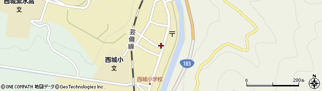 広島県庄原市西城町西城121周辺の地図