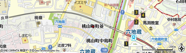 京都府京都市伏見区桃山町町並周辺の地図