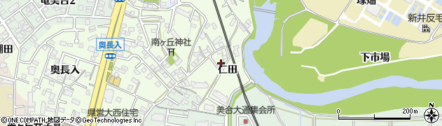 愛知県岡崎市大西町（仁田）周辺の地図