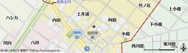 愛知県安城市河野町周辺の地図