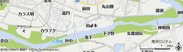 愛知県岡崎市丸山町（由ノ木）周辺の地図