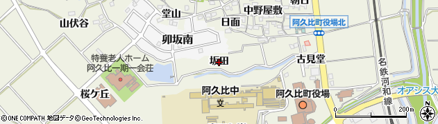 愛知県阿久比町（知多郡）卯坂（坂田）周辺の地図