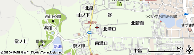 京都府長岡京市長法寺（北溝口）周辺の地図