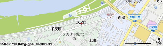愛知県岡崎市赤渋町（圦ノ口）周辺の地図