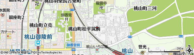 京都府京都市伏見区桃山筑前台町22周辺の地図