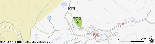兵庫県猪名川町（川辺郡）民田（寺下）周辺の地図
