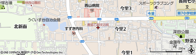 農協乙訓支店前周辺の地図