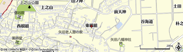 愛知県常滑市矢田東根組周辺の地図