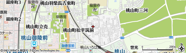 京都府京都市伏見区桃山筑前台町12周辺の地図