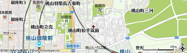 京都府京都市伏見区桃山筑前台町20周辺の地図
