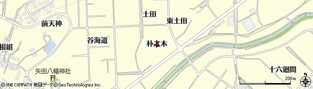 愛知県常滑市矢田（朴之木）周辺の地図