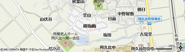 愛知県知多郡阿久比町卯坂南83周辺の地図