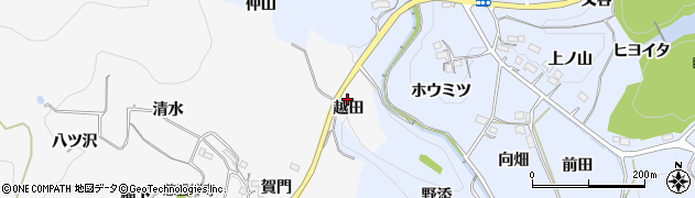 愛知県新城市須長（越田）周辺の地図