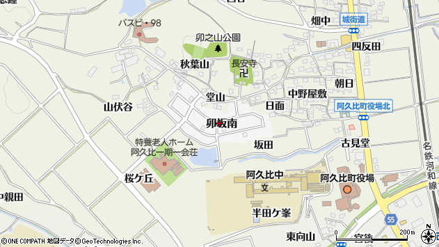 〒470-2217 愛知県知多郡阿久比町卯坂南の地図