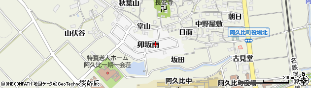 愛知県知多郡阿久比町卯坂南82周辺の地図