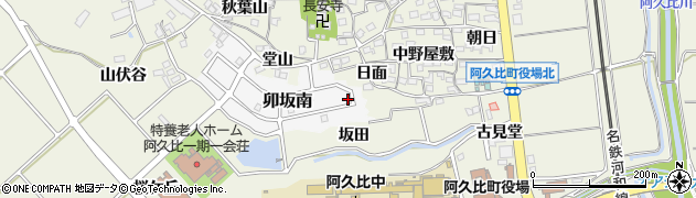 愛知県知多郡阿久比町卯坂南96周辺の地図