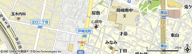 愛知県岡崎市戸崎町屋敷周辺の地図