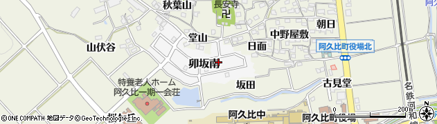 愛知県知多郡阿久比町卯坂南81周辺の地図